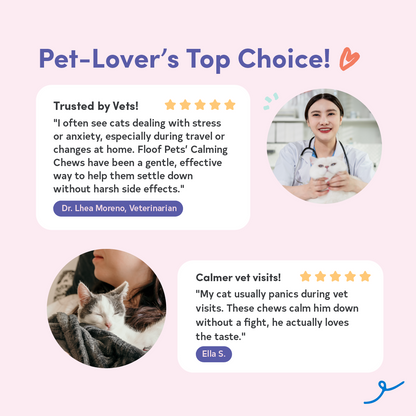 Floof Pets Cat Calming Bites 30 Chews (39g) Treat Snack Supplements for Stress & Anxiety Relief
