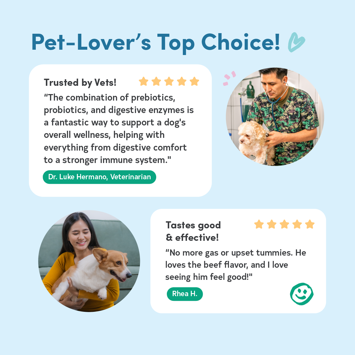 Floof Pets 2-in-1 Pre+Probiotic Support Gut Health 120 Chews (300g) Treat Snack Supplement to Strengthen Digestion & Overall Gut Health