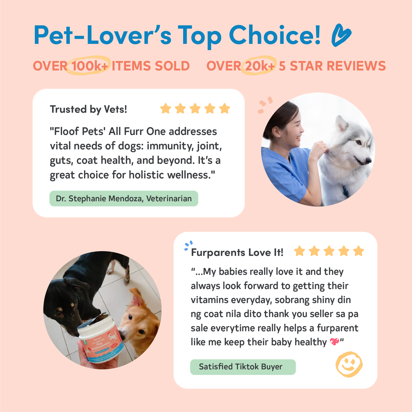 Floof Pets 8-in-1 Dog Multivitamins Pet Supplement Treat Snacks for Complete Health