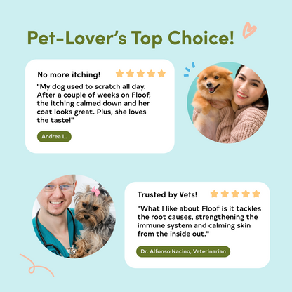 Floof Pets 4-in-1 Allergy & Immunity 120 Chews (300g) Treat Snack Supplements for Allergies and Immunity Relief