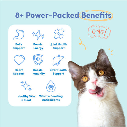 Floof Pets 8 in 1 Cat Multivitamin Supplements Bundle of 8 (210g) (Healthy Pet Treat Snack for Pets)