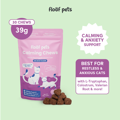 Floof Pets Cat Calming Bites Treat Snack Supplements for Stress & Anxiety Relief