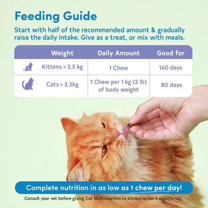 Floof Pets 8 in 1 Cat Multivitamin Supplements Bundle of 8 (210g) (Healthy Pet Treat Snack for Pets)