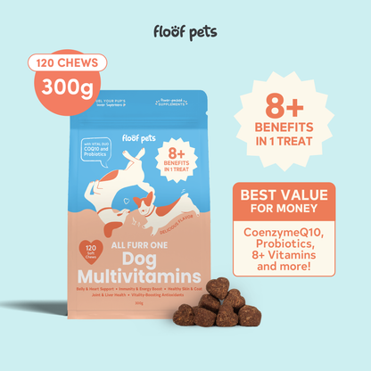 Floof Pets 8-in-1 Dog Multivitamins Pet Supplement Treat Snacks for Complete Health